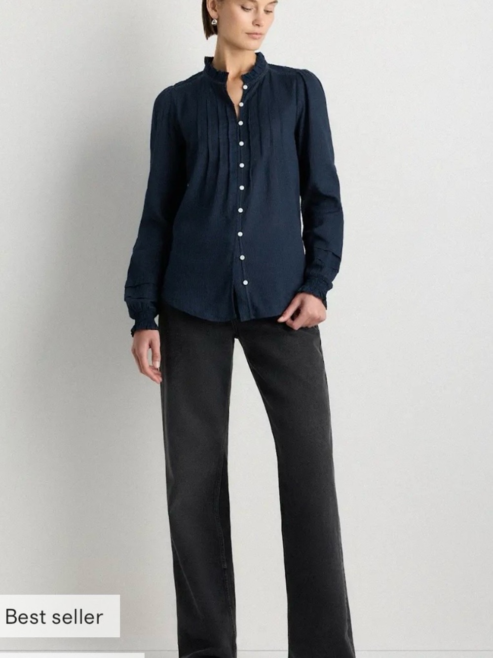 Quince Organic Textured Cotton Pleasant Blouse - Picture 2 of 8